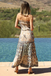 Angie Smocked Strapless Maxi Dress With Cutout