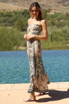 Angie Smocked Strapless Maxi Dress With Cutout