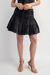 eesome Snow Washed Embroidered Mini Skirt