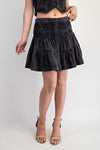 eesome Snow Washed Embroidered Mini Skirt