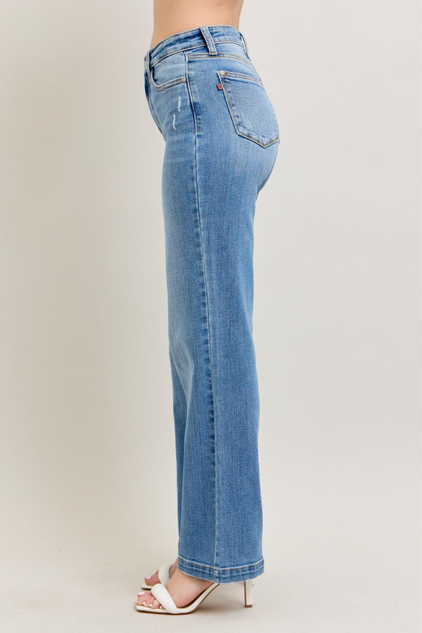 Judy Bllue Hw Trouser Straight Fit