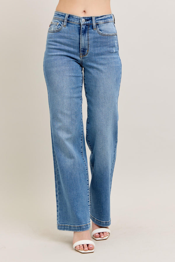 Judy Bllue Hw Trouser Straight Fit