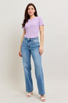 Judy Bllue Hw Trouser Straight Fit