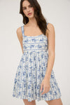 Blu Pepper Stripe Floral Sleeveless Tiered Mini Dress
