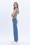 Lovervet High Rise Elastic Waistband Wide Leg Jeans