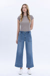 Lovervet High Rise Elastic Waistband Wide Leg Jeans