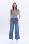 Lovervet High Rise Elastic Waistband Wide Leg Jeans
