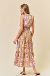 Doe and Rae Paisley Scarf Slvless Tiered Maxi Dress