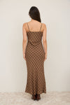 Blu Pepper Plaid Spaghetti Strap Midi Dress