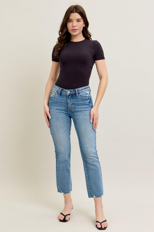 Judy Blue MR Vintage Wash Destroy Hem Kick Flare