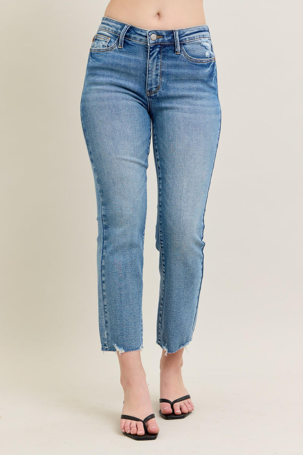 Judy Blue MR Vintage Wash Destroy Hem Kick Flare