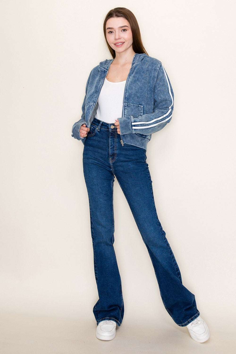 White Birch Long Sleeve Solid Knit Jacket - Curvy Size