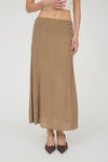 Blu Pepper Side Slit Lightweight Midi Skirt