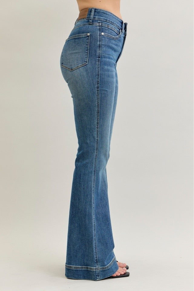 Judy Blue Hw Flare Tummy Control Double Button Wb