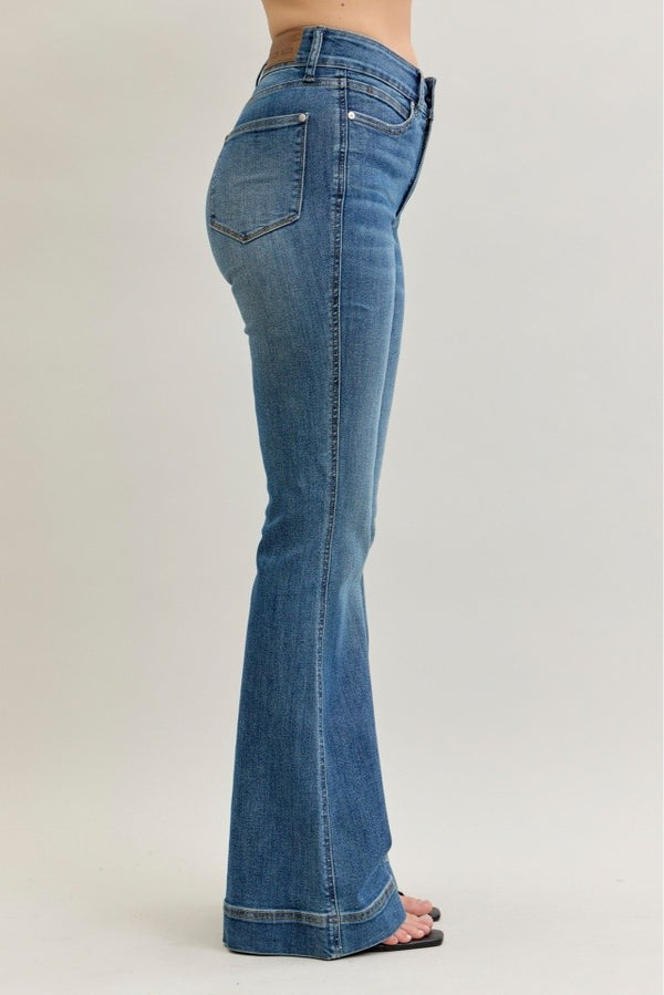 Judy Blue Hw Flare Tummy Control Double Button Wb