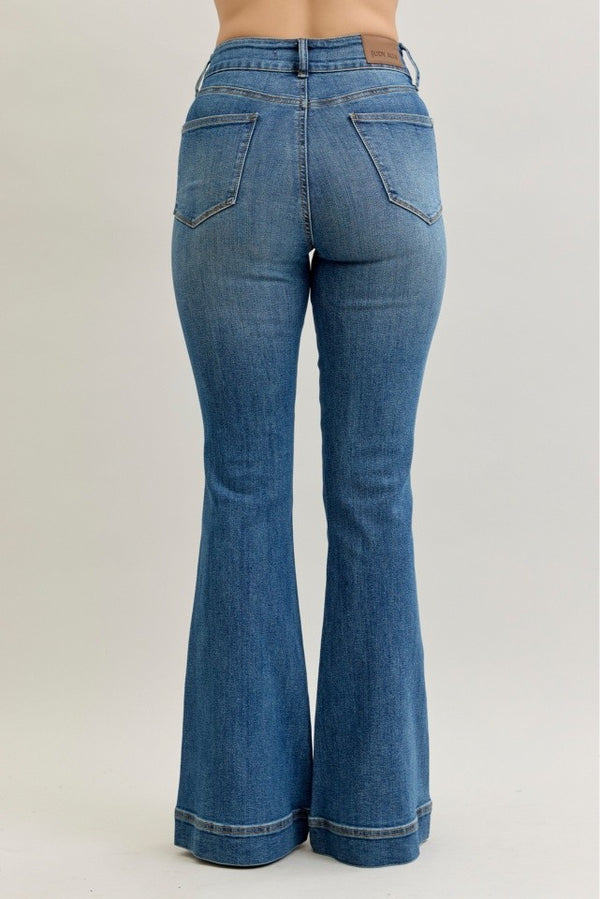 Judy Blue Hw Flare Tummy Control Double Button Wb