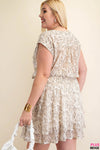 Animal Print Waist Smocking Dress - Curvy Size
