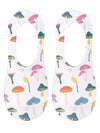 No-Show Liner Socks - Multi-Colored Mushrooms - White