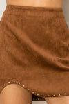 XMAS JULY Just Perfect Faux Suede Mini Skirt with Studs - 3 Colors