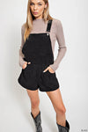 Medium Wide Corduroy Fabric Short Overall