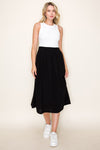 Staccato Smocked Waist Solid top Midi Dress
