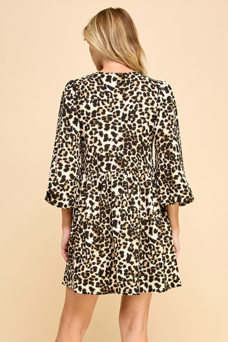 SALE Veveret Print Woven Ribbon Tie Short Dress