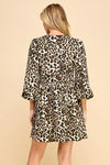 SALE Veveret Print Woven Ribbon Tie Short Dress