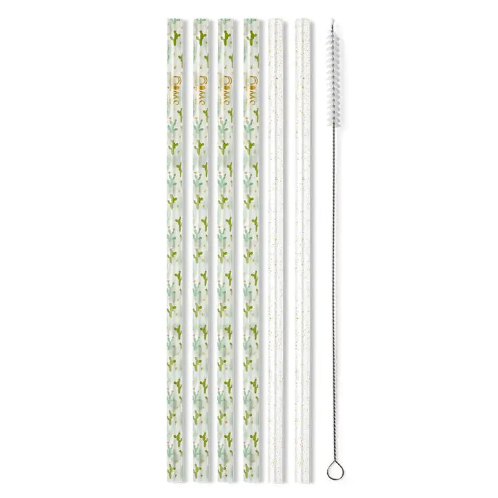 SWIG Desert Child + Gold Glitter Reusable Straw Set
