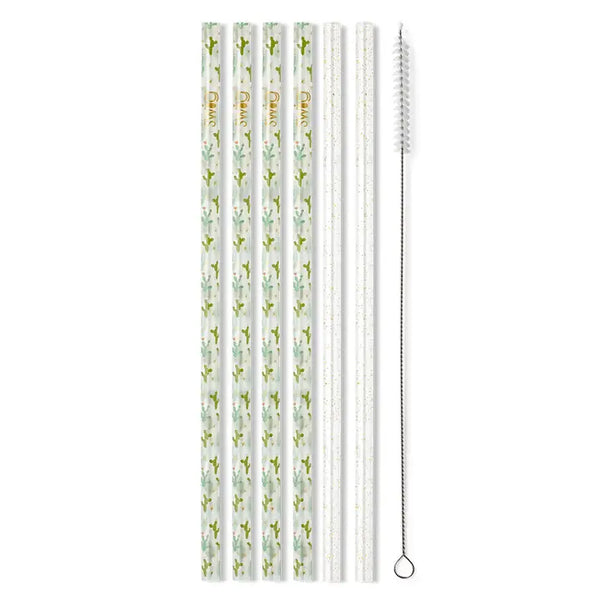 SWIG Desert Child + Gold Glitter Reusable Straw Set