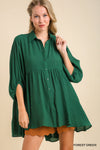 Button Front Oversized Tunic Shirt- 7 Colors
