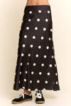 Davi & Dani Polka Dot Long Skirt