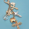 Bag Charm- Western Heart Pearlized Cross
