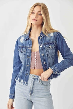 Risen Shirring Sleeve Crop Jacket