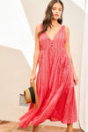 Main Strip Adjustable Strap Ruffle Paid Swiss Dot Dress