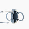 Half Moon Denim Rhinestone Crossbody Purse