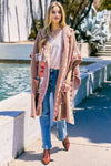 Davi & Dani Printed Loose Long Cardigan