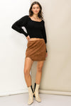 XMAS JULY Just Perfect Faux Suede Mini Skirt with Studs - 3 Colors