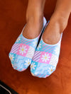 No-Show Liner Socks - Dasies & Waves Motif - Multi-Colored