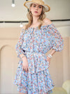 Floral Printed Smocked Layered Mini Dress