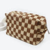 Checkered Knitted Cosmetic Bag