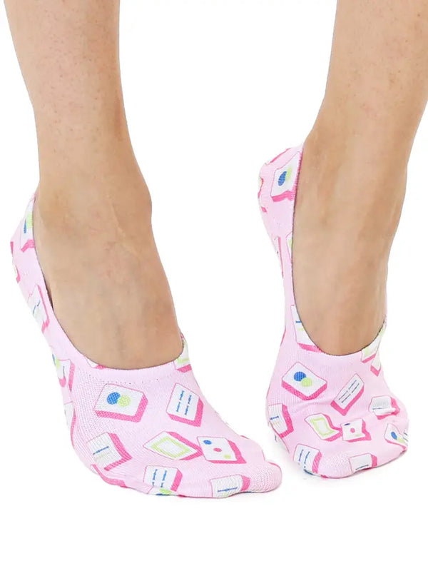 No-Show Liner Socks - Mahjong Tiles - Pink