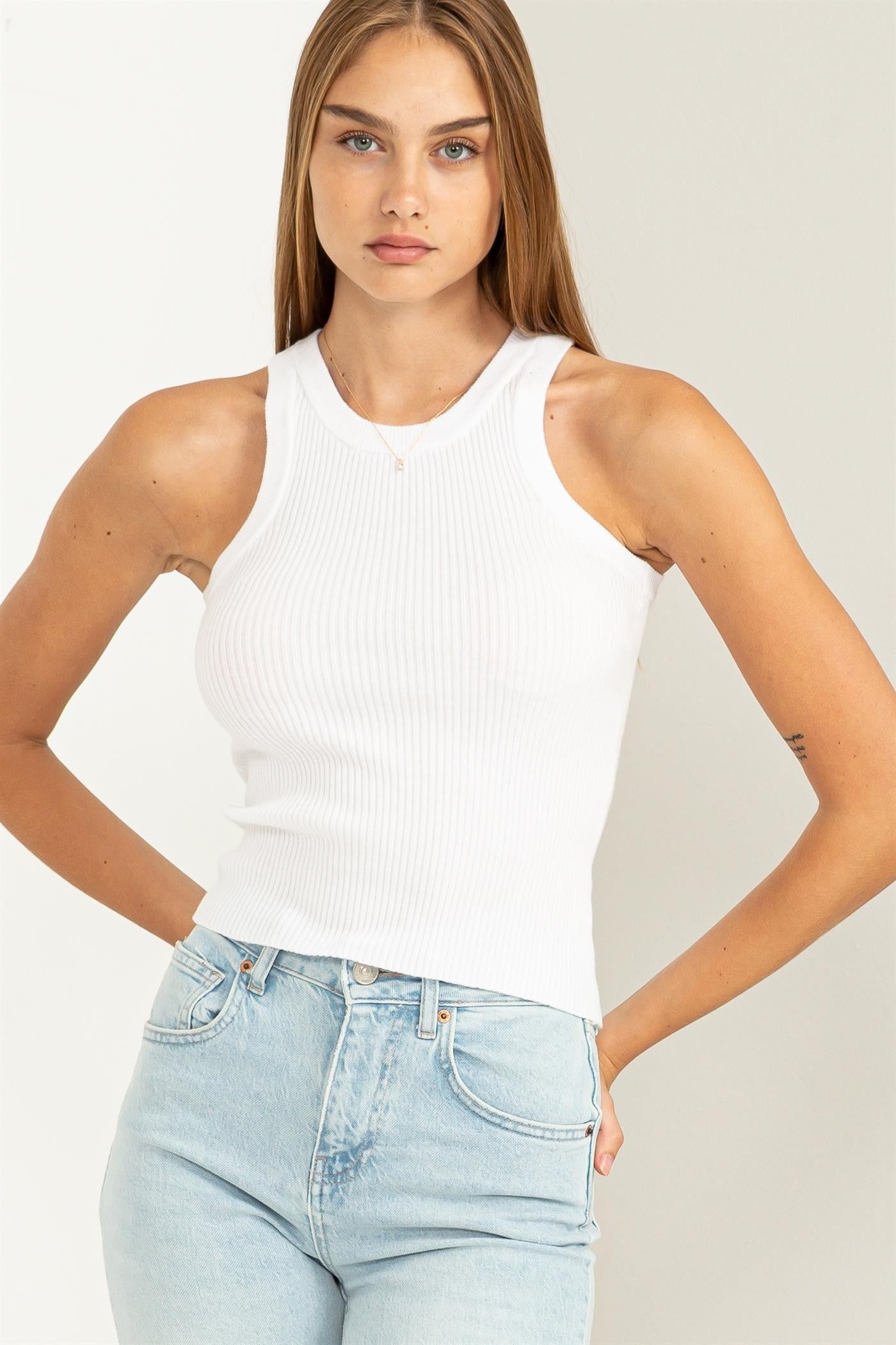 Stay Easy Ribbed Sweater Tank Top - 4 Colors