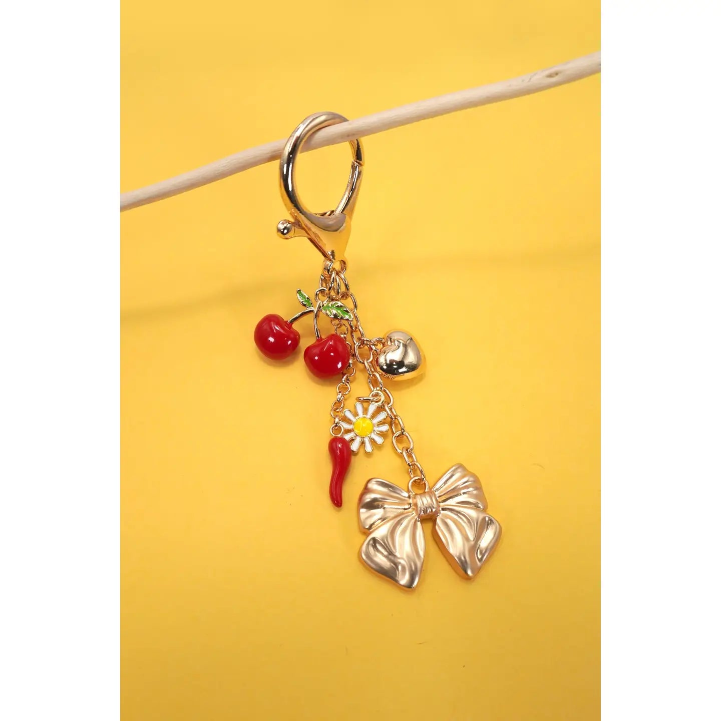 Bag Charm- Cherry Red Pepper Bow Charms