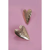 Hammered Heart Titanium Post Earrings