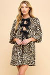SALE Veveret Print Woven Ribbon Tie Short Dress