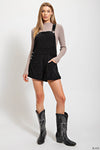 Medium Wide Corduroy Fabric Short Overall