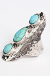 Waterfall Droplet Turquoise Stone Silver Ring