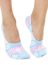 No-Show Liner Socks - Dasies & Waves Motif - Multi-Colored
