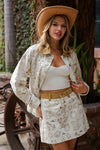 eesome Mineral Washed Western Graphic Mini Skirt