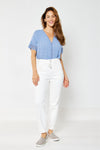 Judy Blue HW Garment Dyed Cuffed Jogger - White